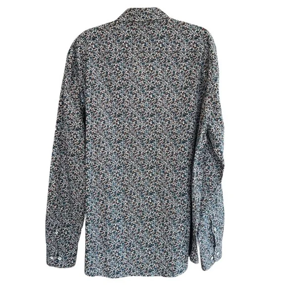 Rodd & Gunn Floral Button Front Long Sleeve Shirt Blue Brown XXL Spring Preppy - Picture 4 of 5